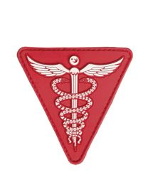 RED PVC MEDICAL 3D PATCH W. HOOK & LOOP CLOSURE