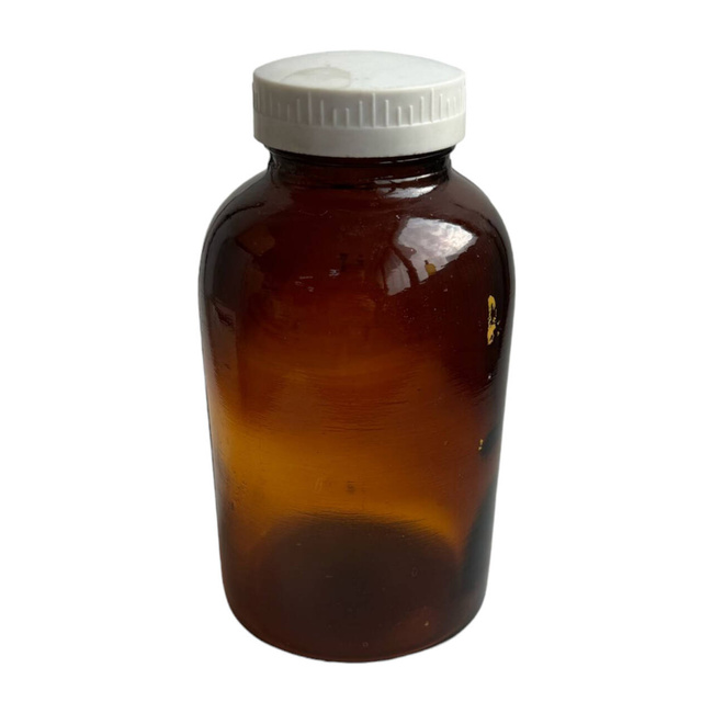 RECIPIENT DIN STICLA VINTAGE CU CAPAC - BRUN - SURPLUS MILITAR ARMATA ROMANA - IN STARE BUNA