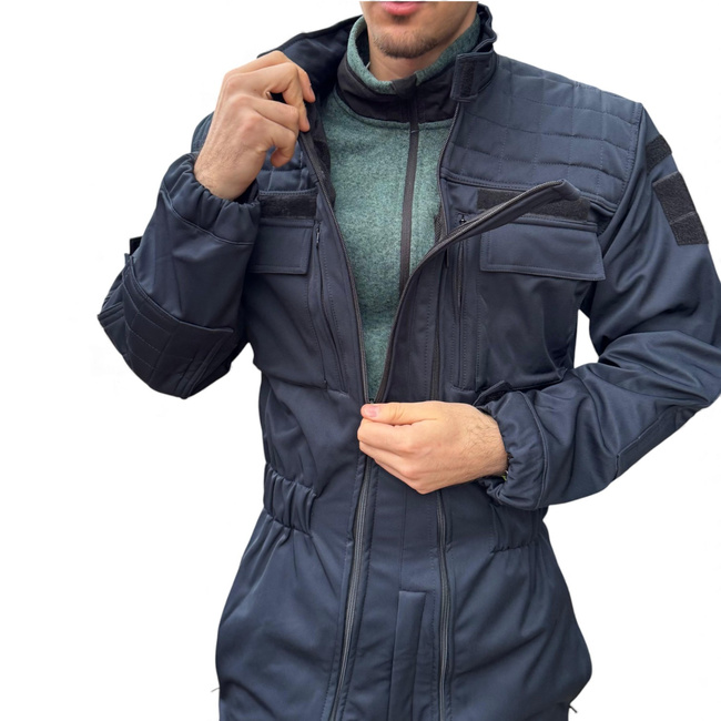 Combinezon Softshell De Iarna Pentru Jandarmi - Cu Ecuson JANDARMERIA si Emblema Tricolor - Bleumarin - Lecter Tactical