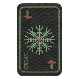 CARD HELMET OF HORROR PATCH (embroidered) - BLACK/OLIVE - M-TAC