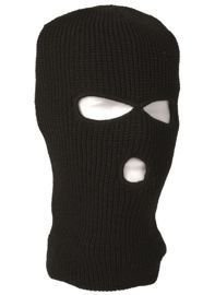 3-HOLE ACRLYIC BALACLAVA - Mil-Tec - BLACK