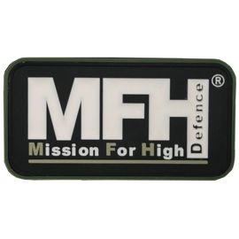 Patch, emblema MFH, black, 3D, 7,5 x 4 cm