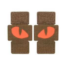 PATCH TIGER EYES LASER CUT (pereche) - COYOTE/ROSU - M-TAC