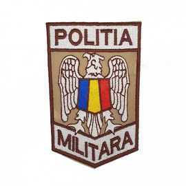 Ecuson pentru maneca - Politia Militara (10,5x7cm) - Bej