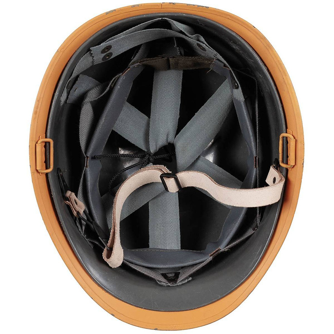 CASCĂ AUSTRIACĂ „M1” CU PARTEA INTERIOARĂ DIN PVC, PORTOCALIE - UZATĂ