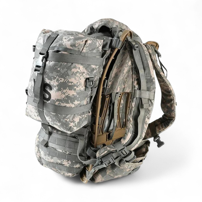 Rucsac Molle II cu cadru metalic extern - Surplus Militar Armata SUA - Camuflaj ACU - Uzat
