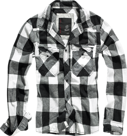 CHECK LONG SLEEVE SHIRT - WHITE/BLACK - BRANDIT