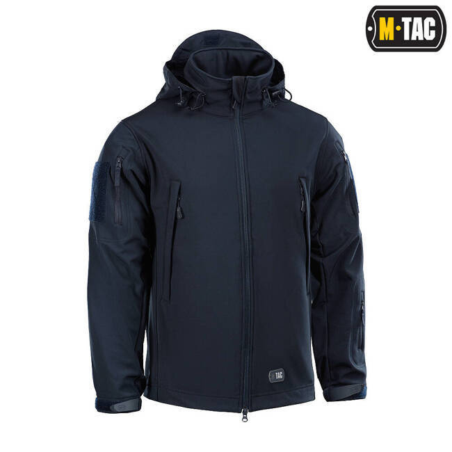 JACHETA SOFTSHELL - M-TAC - BLEUMARIN INCHIS - CU PANOURI VELCRO SI EPOLETI