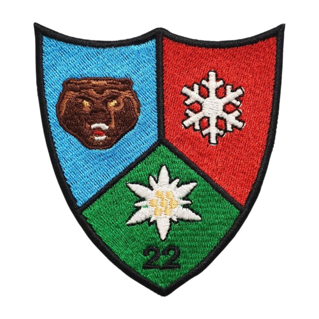 Emblema Batalionul 22 Vanatori de Munte CIRESOAIA brodata pe suport oras