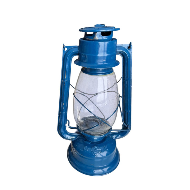 WIND LAMP - METALOGLOBUS - BLUE - MILITARY SURPLUS ROMANIAN ARMY - IN GOOD CONDITION