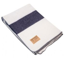 WOOL BLANKET - US ARMY - NAVY PRINT (WHITE-BLUE)