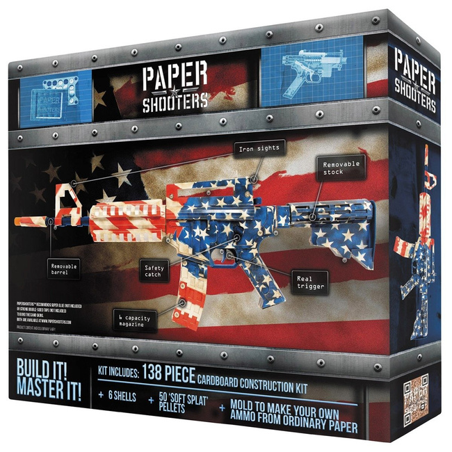 KIT ARMĂ CU MUNIȚIE DIN HÂRTIE - "PATRIOT" - Paper Shooters®