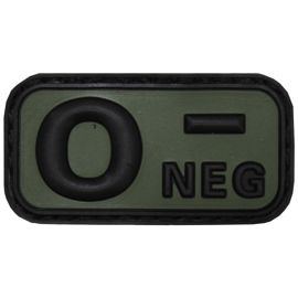 PATCH VELCRO 3D - 5 x 2,5 CM - MFH - NEGRU/VERDE OD - GRUPA SANGUINA - 0 NEG