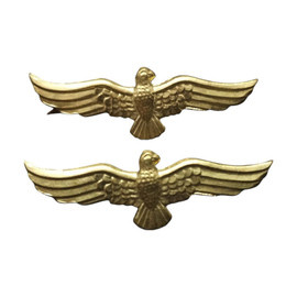 SET 2 SEMNE DE ARMA PENTRU EPOLETI, GRADE MILITARE - AVIATIE - SURPLUS MILITAR ARMATA ROMANA - AURII - IN STARE BUNA