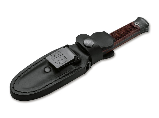 FIXED BLADE KNIFE P08 DAMASCUS - BROWN