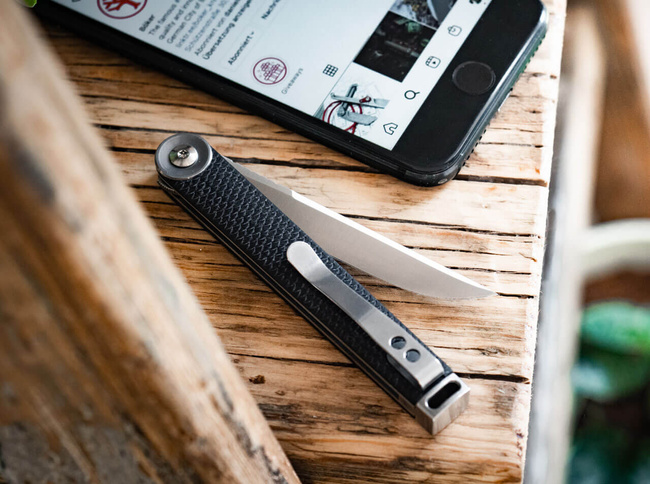 CUTIT DE BUZUNAR CU MANER DIN G10 - "KAIZEN" - Böker® Plus - NEGRU