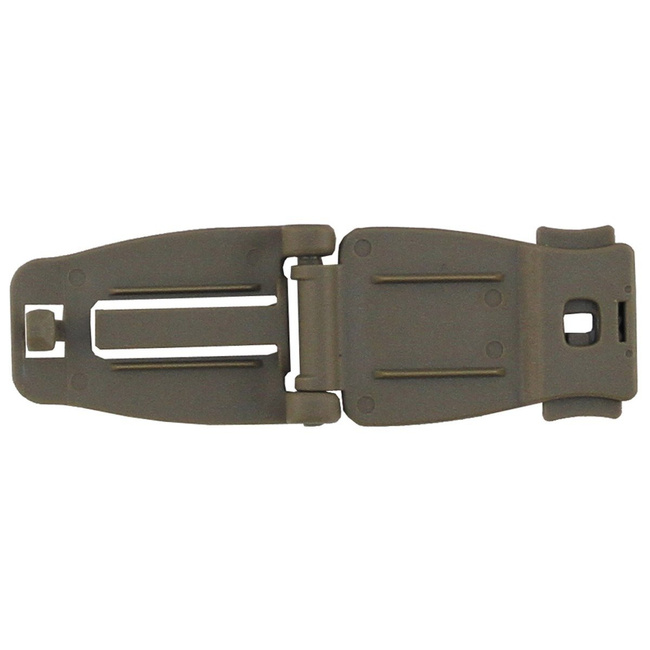 Adapter-Clip, plastic, backpack buckle, belt clip clasp, "Molle", coyote