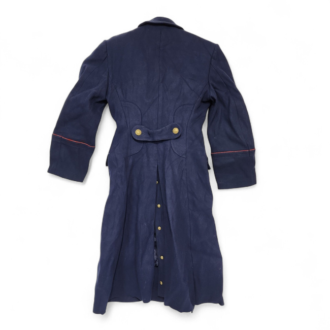 Navy blue wool coat with red epaulettes – Romanian military surplus - In good condition 