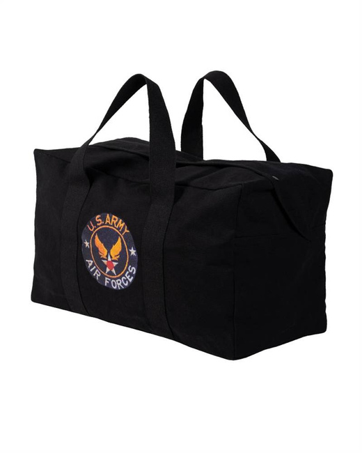 US COTTON PARACHUTE CARGO BAG WITH PRINT - BLACK - MILTEC