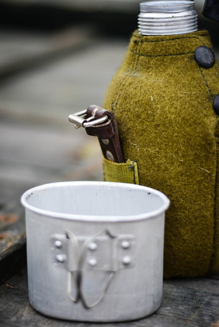 Bidon cu capac, perioada sovietică, Surplus Armata Română, Stare foarte buna, ca nou