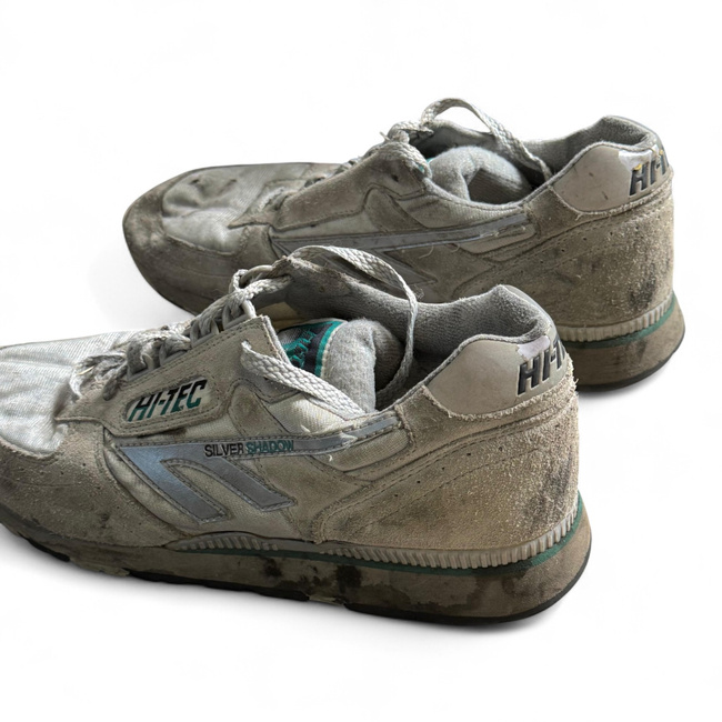 SPORTS SHOES - HI TEC - SILVER SHADOW - BRITISH ARMY MILITARY SURPLUS - WHITE - USED