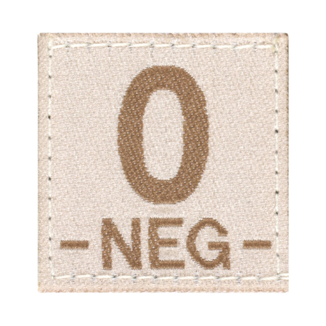 PATCH GRUPA SANGUINA - 0 NEG - DESERT - CLAWGEAR