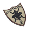 EMBLEMA BRODATA BATALION 2 INFANTERIE MECANIZATA CALUGARENI – SIMBOL AL ELITEI MILITARE - BRODATA PE SUPORT BEJ