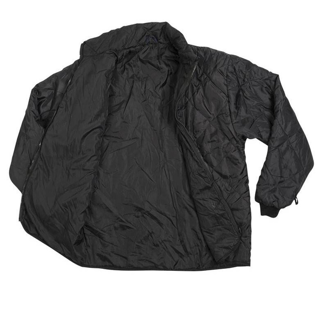 QUILTED JACKET - BLACK - GERMAN MILITARY SURPLUS - USED