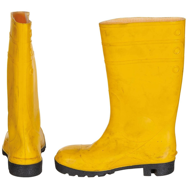 Rubber Safety Boots with protective cap - German Army BW Military Surplus - Yellow - Used
