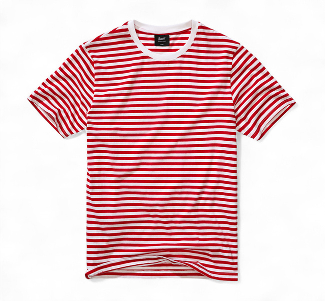 Tricou cu maneca scurta si dungi - Rosu-Alb - Brandit