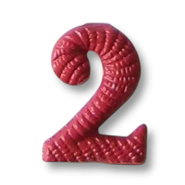 Numar metalic - 2 - Rosu - Surplus Militar Armata Ungariei - Ca nou