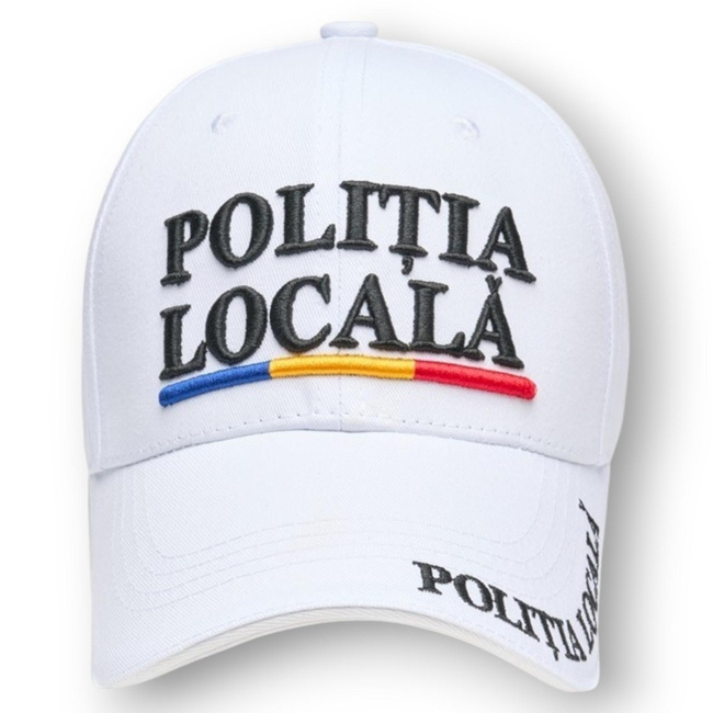 Sapca Politia Locala - Broderie 3D Premium - Reglabila - Alba - Model Nou