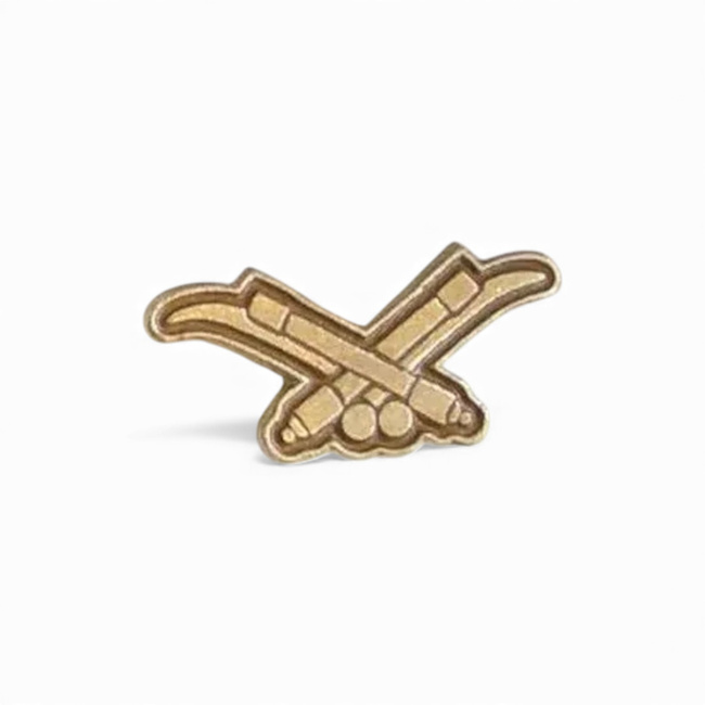 Semn de Arma pentru Grad - Artilerist Antiaerian / Tunar Antiaerian - Surplus Militar Armata Ungariei - Argintiu - Ca Nou