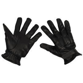 Manusi de piele de culoare negru cu insertie de nisip