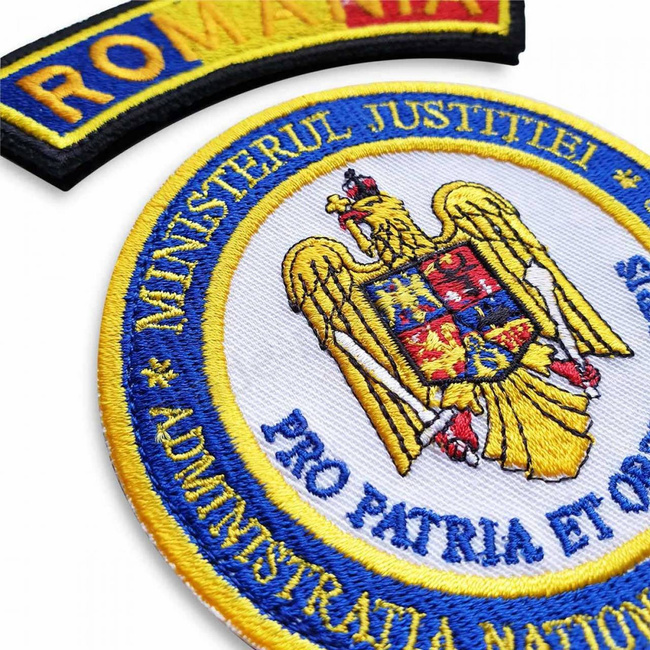 Emblemă manecă personal penitenciar ANP cu tricolor și tip de aplicare Velcro (cu scai)