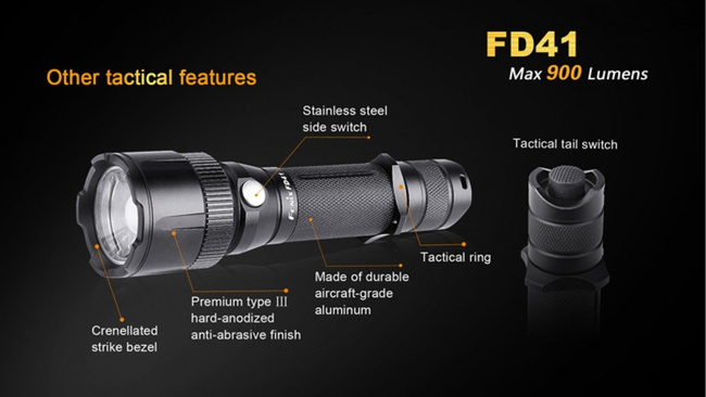 Flashlight Fenix FD41, water resistant