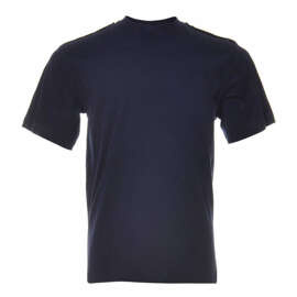 Collar bottom t-shirt with epaulets and velcro on both sleeves - dark blue