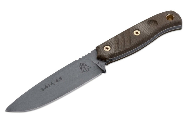 Cutit tactic TOPS Knives Baja cu lama de 4.5 inch - cu teaca din piele - Maro - Boker