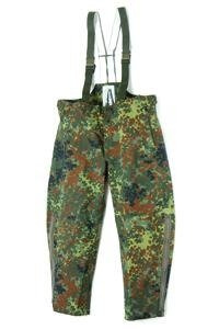 GERMAN WET WEATHER PANTS - GORETEX - 5 COLOURS FLECKTARN CAMO - USED