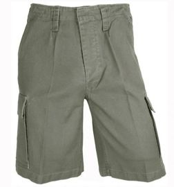SHORT PANTS GERMAN MOLESKIN STONE-WASHED IMPORT OLIVE