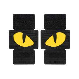 PATCH TIGER EYES LASER CUT (pereche) - NEGRU/GALBEN - M-TAC