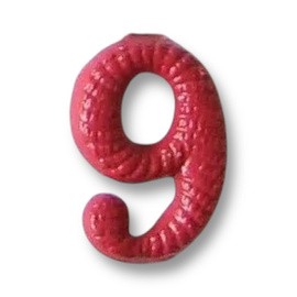 Numar metalic - 9 - Rosu - Surplus Militar Armata Ungariei - Ca nou