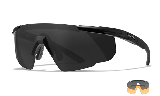BALLISTIC SUNGLASSES - SABER ADVANCED - WILEY X - GREY/ LIGHT RUST - Black frame 