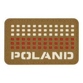PATCH POLAND (WITH FLAG) LASER CUT 8x5 CM - COYOTE/WHITE/RED - M-TAC