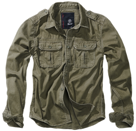 CAMASA VINTAGE - CU MANECI LUNGI - OLIV - BRANDIT