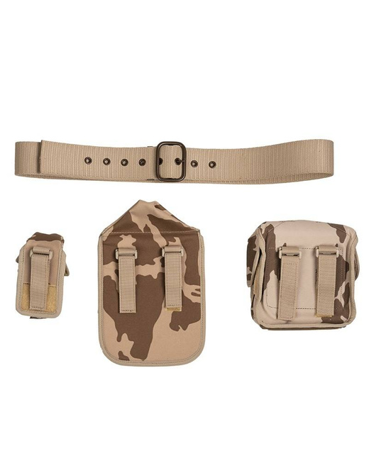 SET CUREA ȘI ACCESORII TACTICE - 4 PIESE - CAMUFLAJ DESERT - SURPLUS MILITAR CEH - UZAT