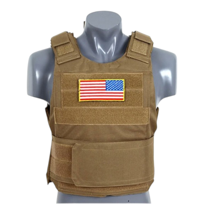 Standard Tactical Vest with Soft Dummy Ballistic Inserts - Delta Soft Body Armor - Tan - 8FIELDS
