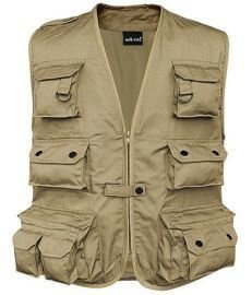 Khaki HUNTING A.FISHING VEST W.MESH LINING