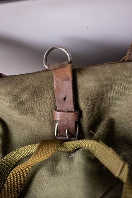 Military Rucksack- Cold War Romanian army (Canvas) - vintage rare - OD Green - Used