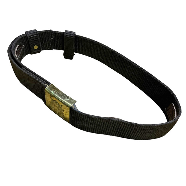 Brown Belt Romanian Army Surplus, Canvas - Gold Buckle - Like new